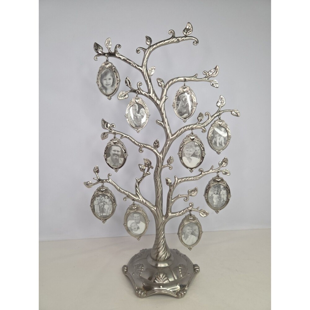 Things Remembered Silvertone Family Tree  Double Side 10 Frame Photo NoNameplate